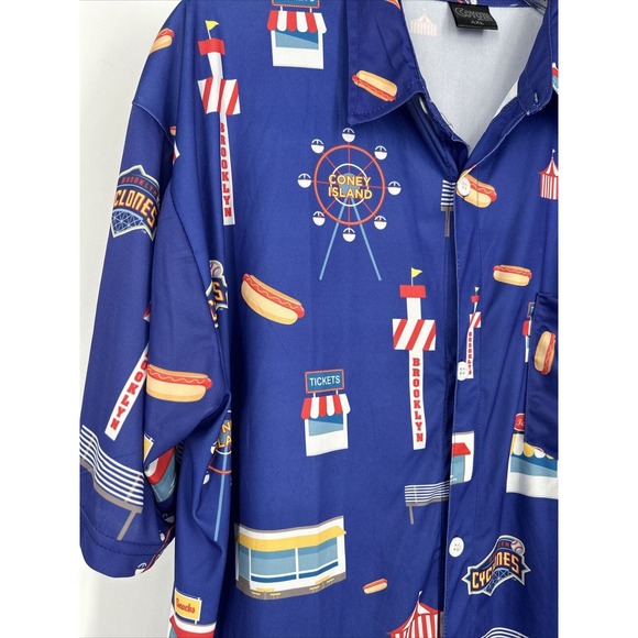 Brooklyn Cyclones Coyote Productions Button Down Shirt XL Camp Coney Island - Picture 3 of 8